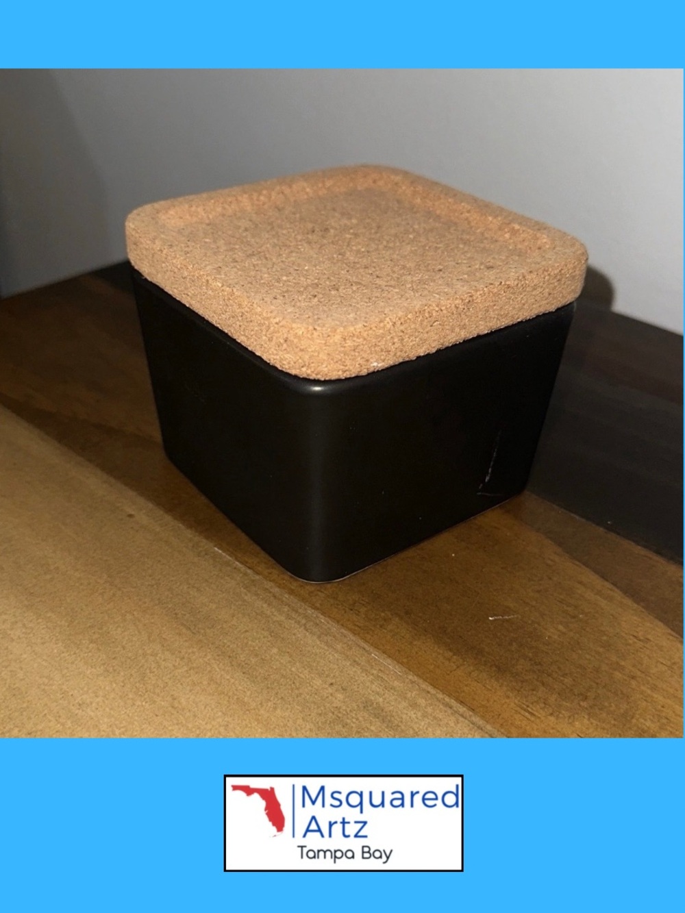 Better Homes & Gardens Black Ceramic Storage Box Cork Lid Set of 3 Modern Decor